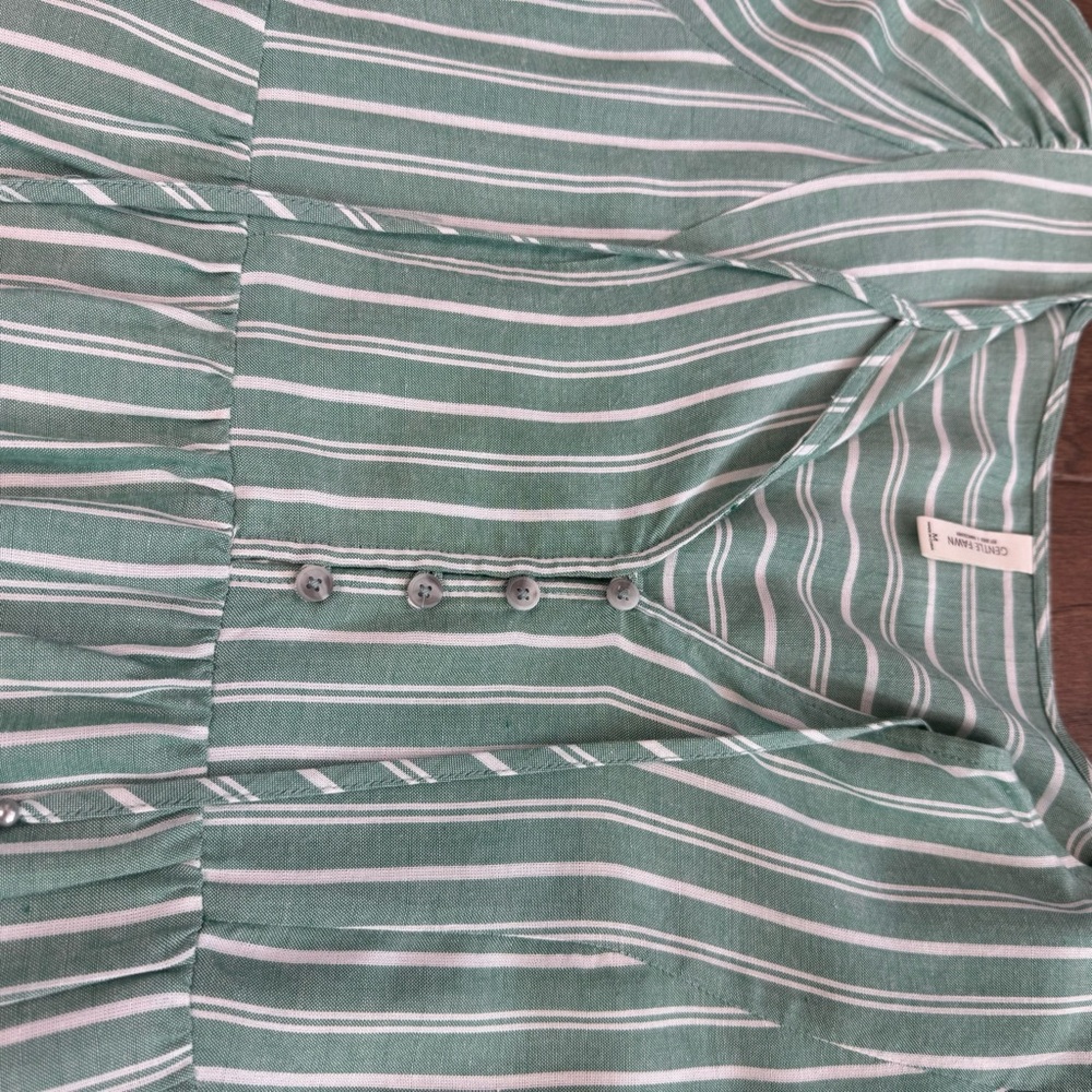 Gentle Fawn Green Striped Midi Dress - Picture 11 of 16